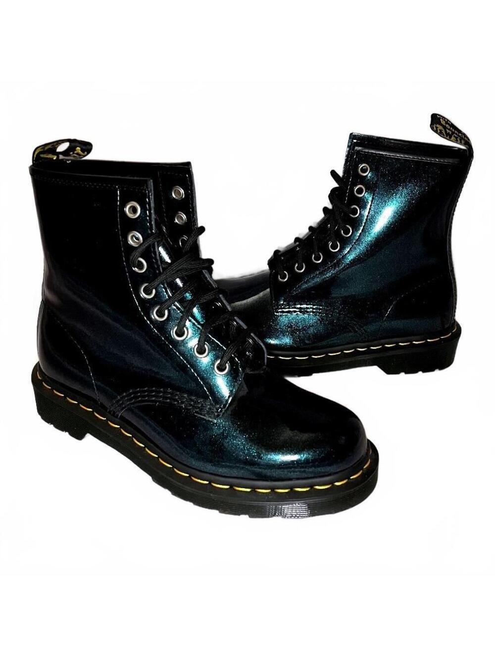 Dr. Martens 1460 Metallic Teal Glitter Boots Size 7